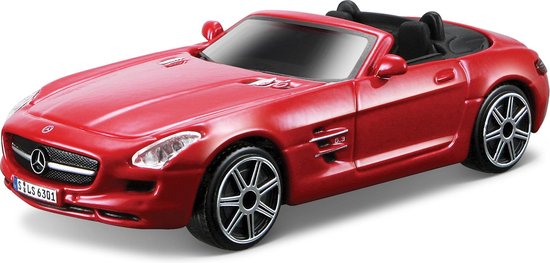 Bburago MERCEDES BENZ SLS AMG ROADSTER rood schaalmodel 1:43 van Bburago