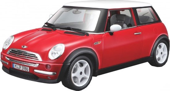 Bburago MINI COOPER 2001 rood schaalmodel 1:18 van Bburago