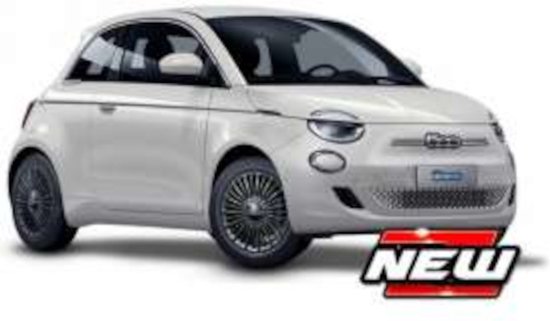 Bburago - Modelauto - Fiat 500 E 2021 Wit van Bburago