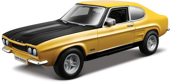 Bburago Modelauto Ford Capri RS 2600 - geel - schaal 1:32 - schaalmodel auto van Merkloos