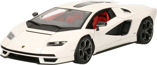 Bburago Modelauto - Lamborghini Countach 2022 - wit - schaal 1:24 - speelgoedauto van Bburago