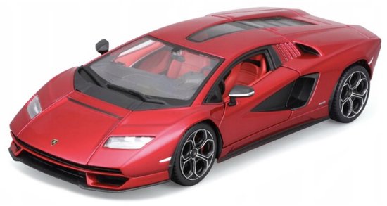 BBURAGO Modelauto - Lamborghini Countach - rood - 19 x 8,5 cm - schaalmodel - speelgoedauto van Merkloos