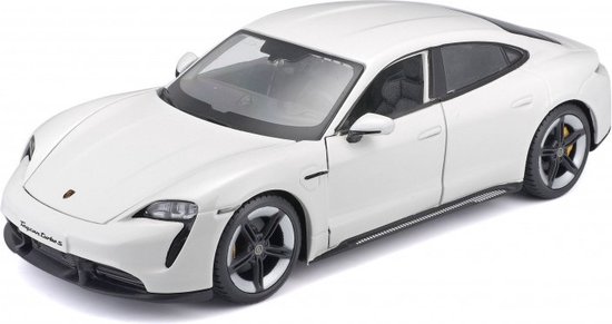 Bburago Modelauto Porsche Taycan - wit - schaal 1:24 - schaalmodel auto van Bburago