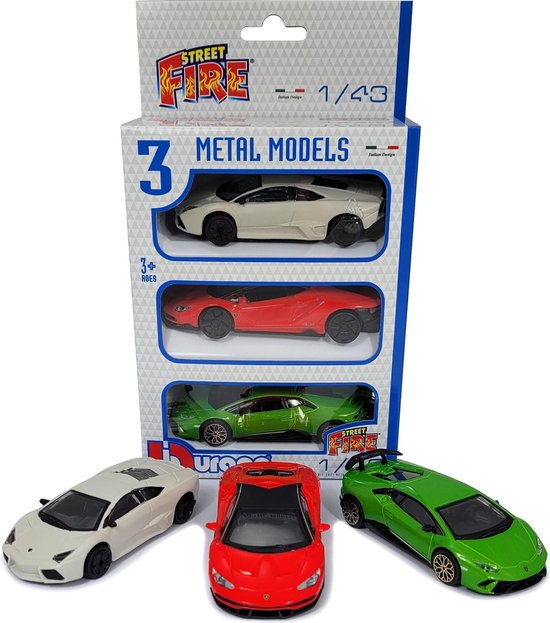 Bburago modelauto set 3 stuks Lamborghini Reventon, Centenario en Huracan schaalmodel 1:43 van Bburago