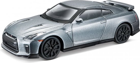 Bburago NISSAN GT-R 2017 grijs metalic schaalmodel 1:43 van Bburago