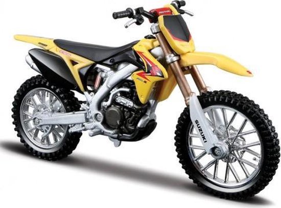 Bburago SUZUKI RM-Z450 2010 GEEL/ZWART geel/zwart schaalmodel 1:18 van Merkloos