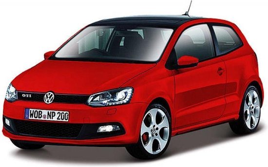 Bburago VW POLO GTI MARK 5 rood schaalmodel 1:43 van Bburago
