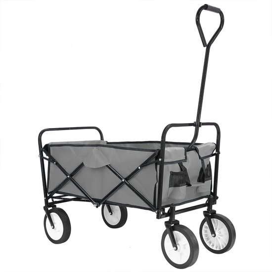 BBV Boodschappenwagen - Winkel kar - Winkelwagentje - Bolderkar - Bolderkar opvouwbaar - Bolderwagen - 70KG - 64x50x92 - Zwart van BBV