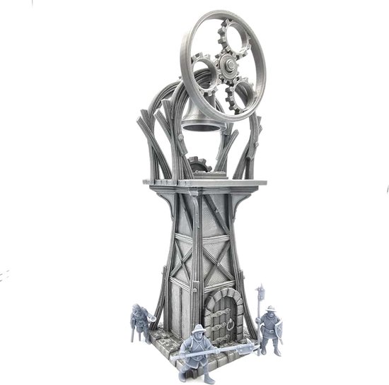 - Bell Tower Terrain Belfortlandschap voor tafelblad en RPG 28-32 mm miniaturen oorlogsspel rekwisieten DnD & D, 3D-geprint en overschilderbaar