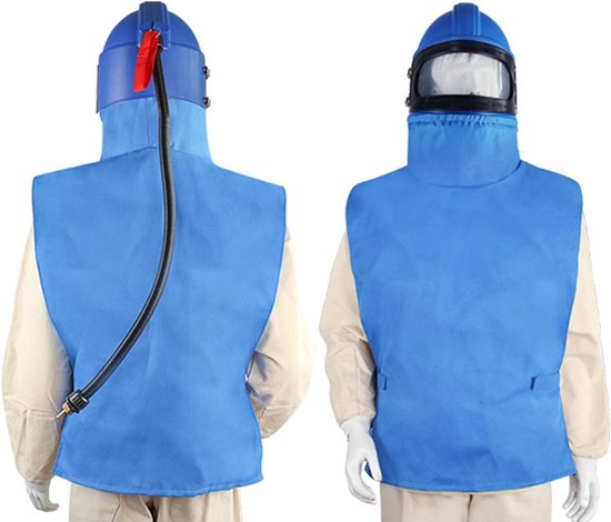 Beschermende uitrusting voor spuiten en schuren - Anti-stofkap canvas sjaal met zandstraalhelm - Doehetzelven en houtbewerking - Zandstraalkap - Zandstraalmachine