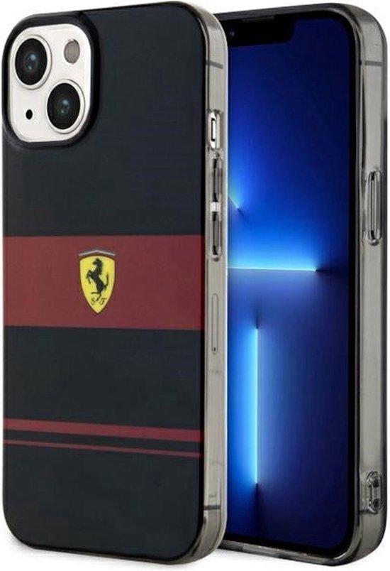 Bescherming Ferrari iPhone 14 6.1" black hardcase IMD Combi Magsafe van Merkloos