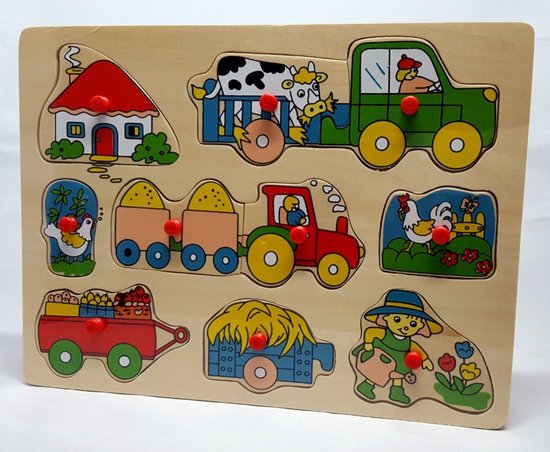 Big Tree Vormenpuzzel Boerderij Junior 30 X 22 Cm Hout 9-delig van BIG