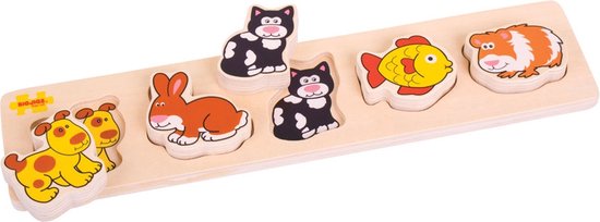 Bigjigs Chunky Lift and Match - Pets van Bigjigs