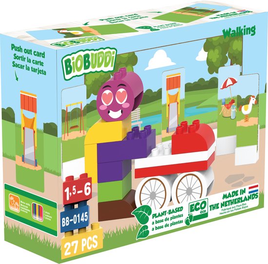 BiOBUDDi Blokkenset Wandelen met Kinderwagen - 27 delig van Biobuddi