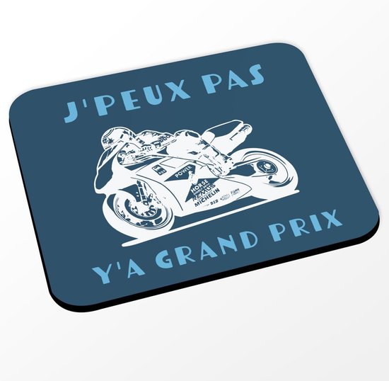 Blauwe Muismat met GP Race Thema - Antislip en Comfortabel voor Gaming en Kantoor