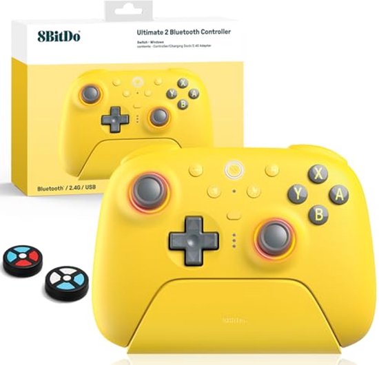 Bluetooth Controller voor Switch 2, Switch en Windows-pc met RGB Verlichting en Tactiele Triggers van Merkloos