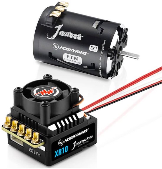 Borstelloze Motor Controller - RC Systeem - RC Races - Programmeerbare Timing - 7.4 Volt - Aluminium Koper