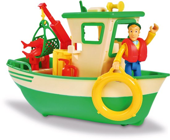 Brandweerman Sam Charlies Vissersboot met Figuur van Simba