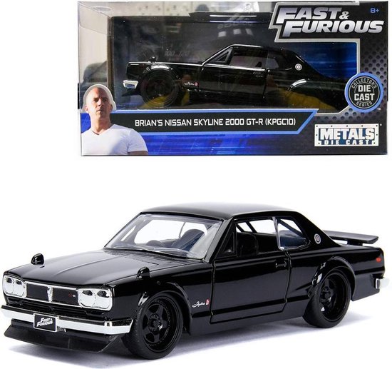 BRIAN'S CLASSIC Nissan SKYLINE 2000 GT-R 'FAST AND FURIOUS' 1:32 van Jada Toys