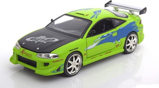 Brian's Mitsubishi Eclipse The Fast and the Furious 2001 groen 1:24 Jada Toys van Jada Toys