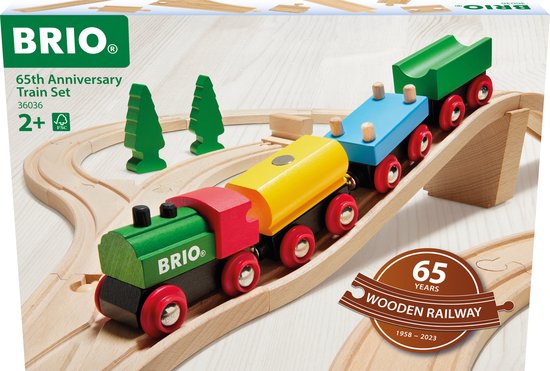 BRIO Classic Trein - Houten treinset voor kinderen vanaf 2 jaar - 32-delig - 36036 van Merkloos