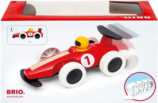 BRIO Pull Back gemotoriseerde grote raceauto - Aanbevolen voor peuters van 18 maanden en ouder van BRIO