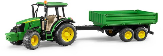 Bruder 2108 John Deere tractor 5115 M + kieptrailer van Merkloos