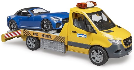 Bruder Mercedes Benz Transporter met Roadster van BRUDER