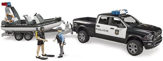 Bruder RAM 2500 Politie Auto Met Speedboot van BRUDER