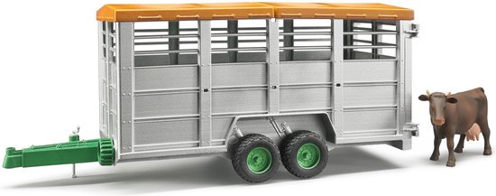 Bruder Veewagen met 1 koe 1:16 02227 van BRUDER