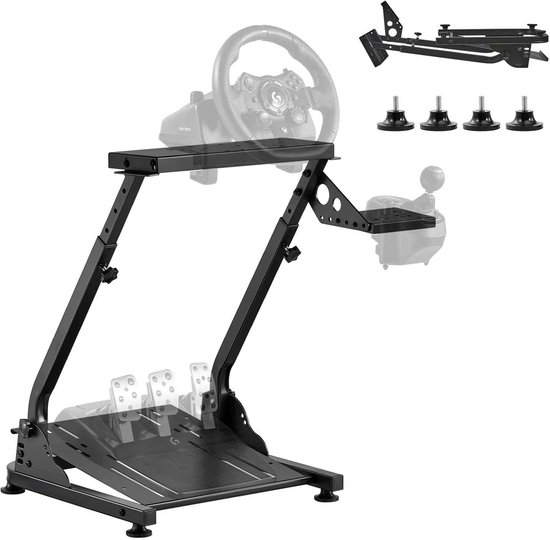 Bruinsma INEX Racestuur Standaard - Racing Wheel Stand - Racestuur Standaard Houder - Standaard Racestuur - Logitech G29 G27 G920 G923 - Thrustmaster T300RS T300GT TS-PC TSXW - Zwart