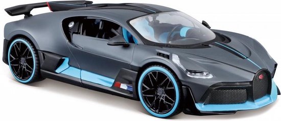 Bugatti DIVO Special Edition (Grijs/Blauw) 1/24 Maisto - Modelauto - Schaalmodel - Model auto - Miniatuurautos - Miniatuur auto van Merkloos