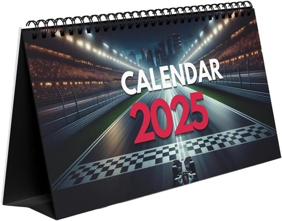 Bureaubladkalender Racing - Kalender Maanden - Planning en Organisatie - Speciaal voor Fans - 22 x 18 x 2 cm