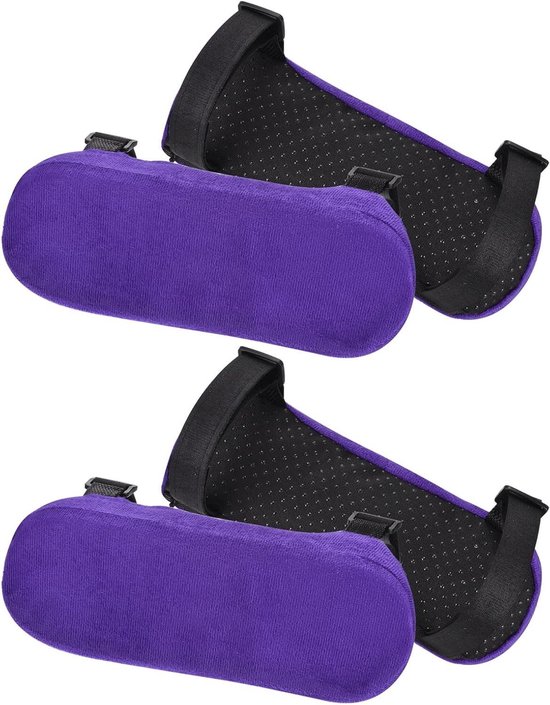 Bureaustoelarmkussens - Armleuninghoezen - Zacht - Traagschuim - Verwijderbaar - Bureau - Computer - Gamingstoel - Armpads - Paarsblauw van Navaris