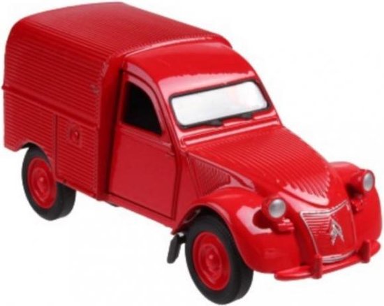 busje Citroen 2CV Fourgonnette 12 cm die-cast rood van Welly