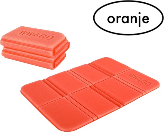 Camping zit matje - Picknick kussen - vouwkussen - Seat pad - Oranje van Camp