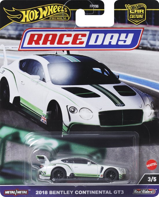 Car Culture Race Day 2018 Bentley Continental GT3 van Hot Wheels