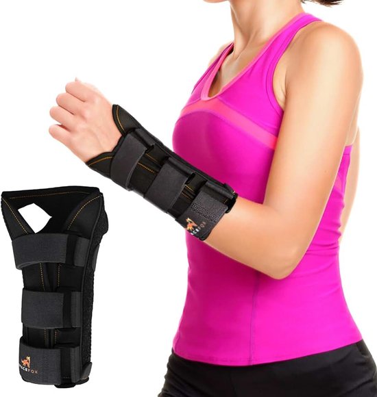 CarpuLock – Carpaaltunnelsyndroom & RSI - Pols Brace - Universeel Links/Rechts, Lang Model