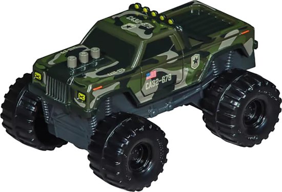 Carrera Speelgoedvoertuig - Monster Truck -Camouflage- - Groen - Key Rr in Schaal 1:64 Terugtrekauto van Carrera