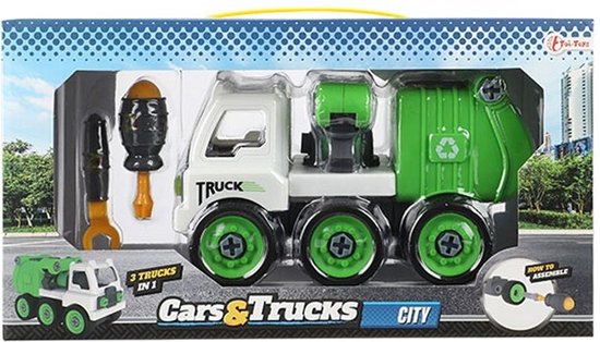 Cars & Trucks Cars & Trucks 3In1 Vuilniswagen van deAO
