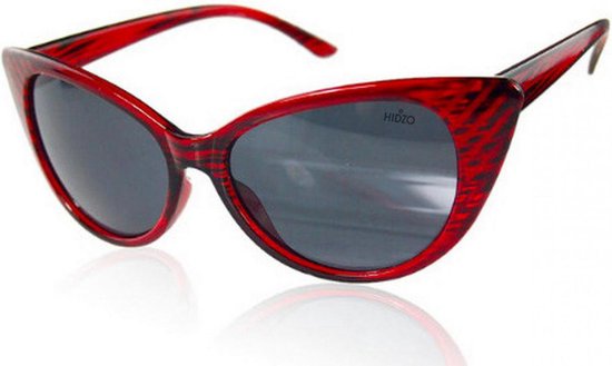 Cat Eye Zonnebril - Rood op Zwart van Cat