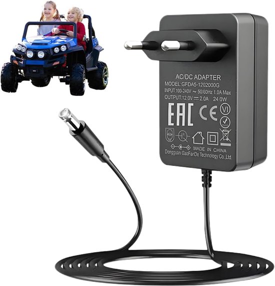 Children's Electric Vehicle Charger - 12V Battery Charger for Kids Ride on Toys - Power Adapter for Electric Four Wheel Vehicle SUV ATV Various Models van LotFancy