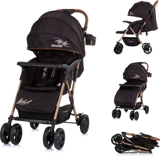 Chipolino April Opvouwbare Buggy Met Voetenhoes Obsidian Black van Chipolino