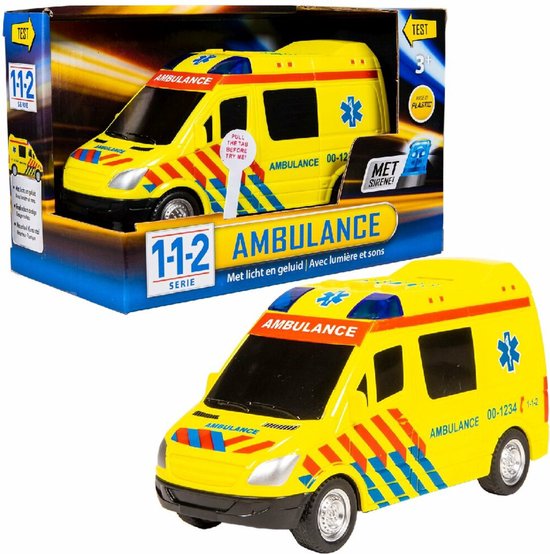 City 112 Rescue Racers Ambulance met Licht en Geluid van Merkloos