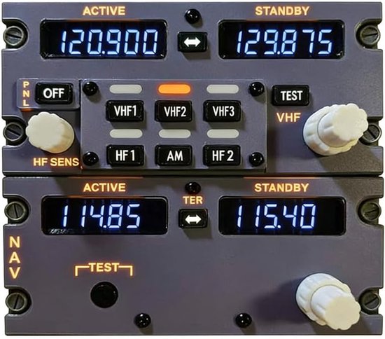 Cockpit Radio Ontvanger - Simulatie Controle - Vliegsimulator Besturing - Alle Radio Functies - 14 x 14 x 10 cm