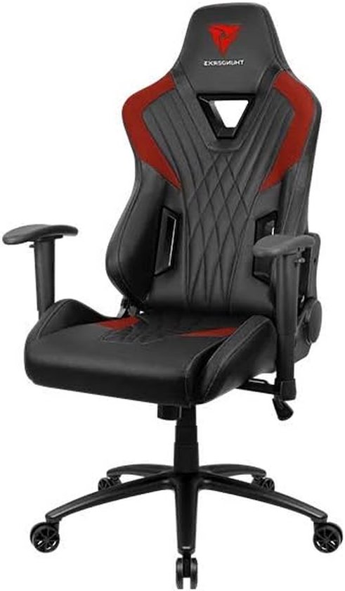 Comfortabele bureaustoel - Ergonomische stoel - Thuiswerken - Volledig verstelbaar - 70 x 66 x 135 cm - Zwart met rood