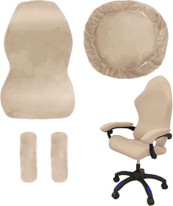 Comfortabele Gaming Stoel Bekleding Set van 4 Stuks met Armleuningen, Rugleuning en Zitkussen - Antislip, Verwijderbaar en Wasbaar voor Optimale Ondersteuning en Duurzaamheid