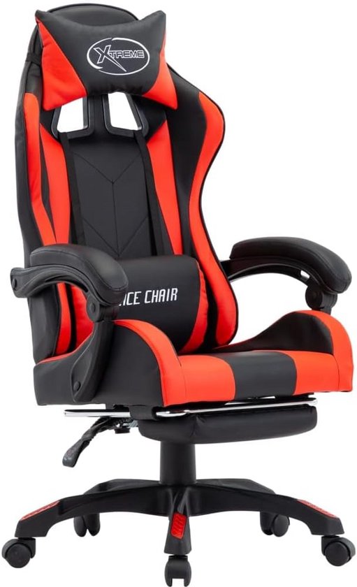 Comfortabele Racer Gaming Stoel met Verstelbare Voetensteun en Rugleuning van Merkloos