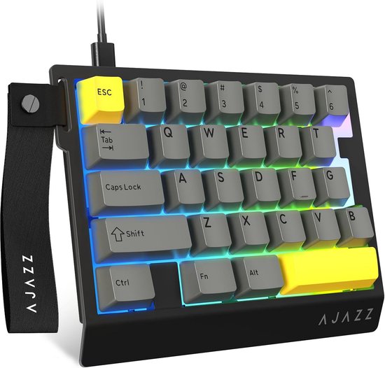 Compact Bedraad Gaming Toetsenbord met Eén Hand, 29 Toetsen, 8kHz Polling Rate en Hotswap Magnetische Switches van Merkloos