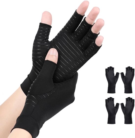 Compressiehandschoenen vingerloos antislip dames heren, L